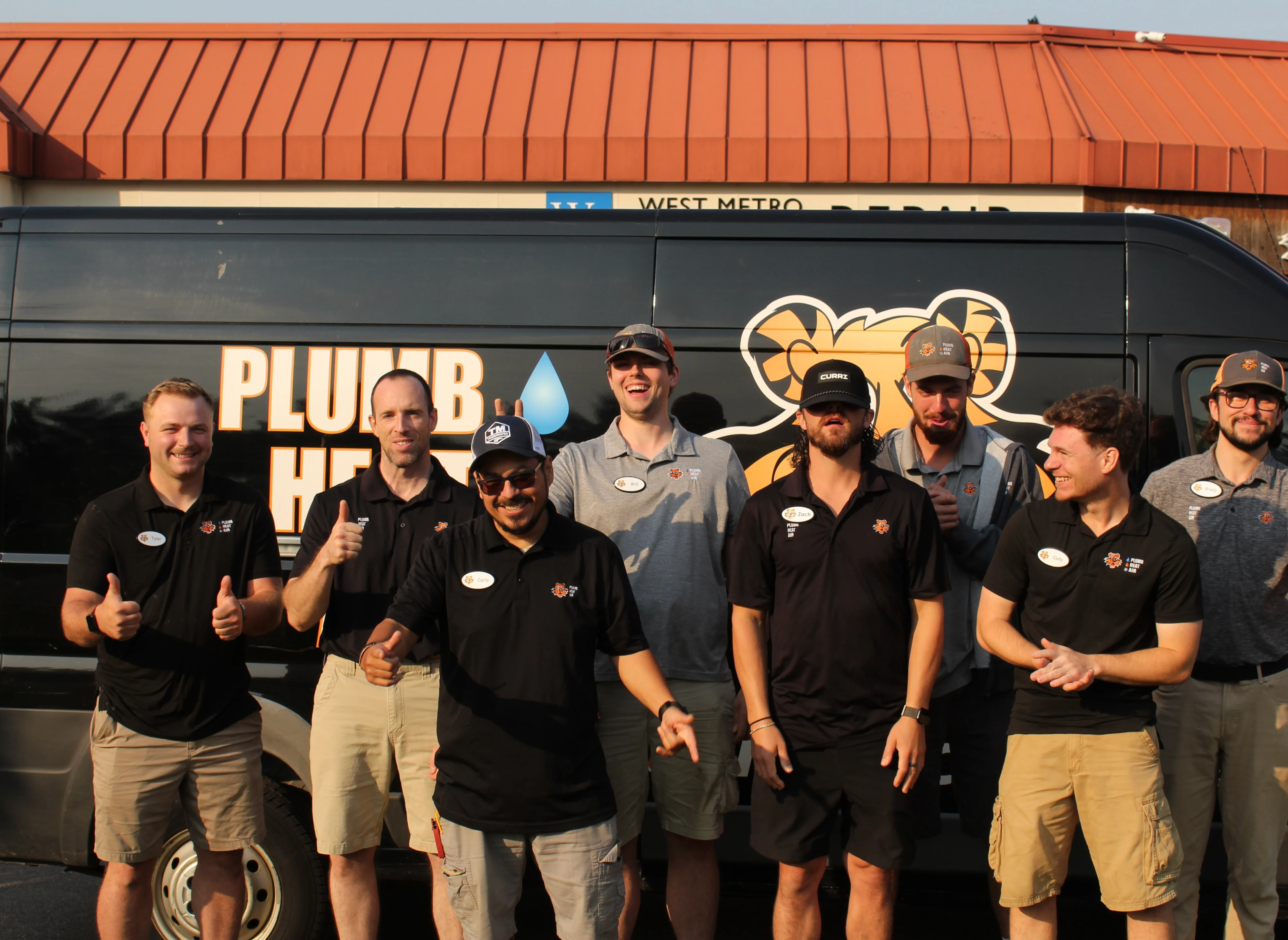 The Tiger team posing for a playful group photo